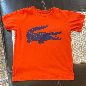 Lacoste Kids Orange Tee with Navy Crocodile